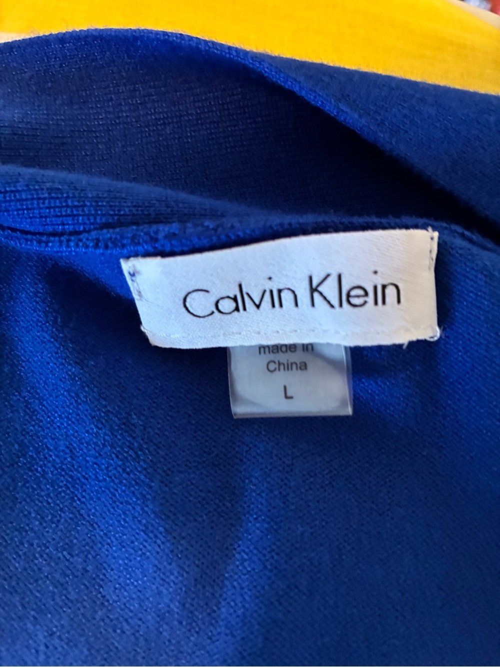 NWOT Calvin Klein Open-Front Three Quarter Sleeve Cardigan in Cobalt Blue - Picture 4 of 6